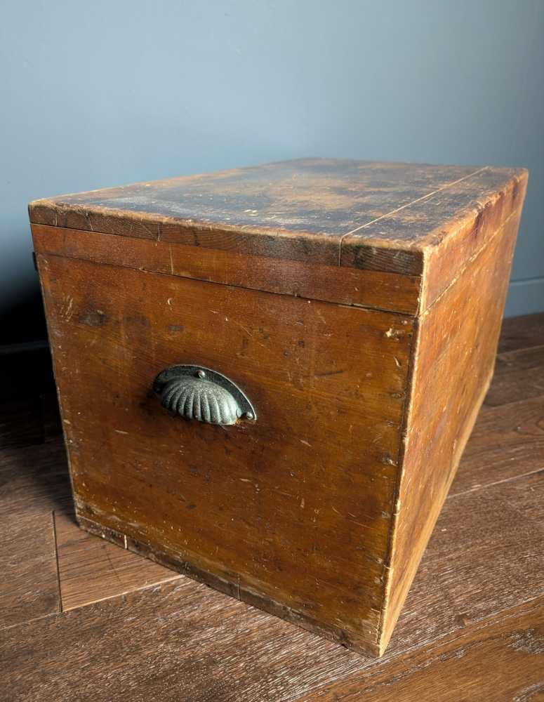 c. late 19th century stained pine storage box and coffee table - Image 8