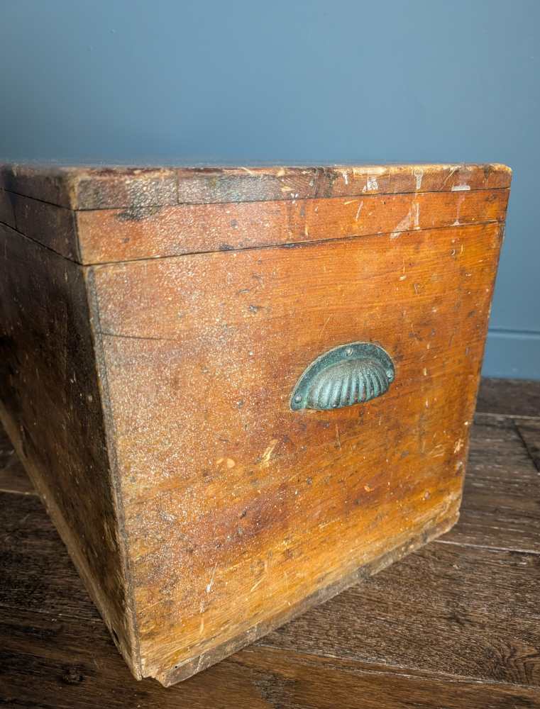 c. late 19th century stained pine storage box and coffee table - Image 15