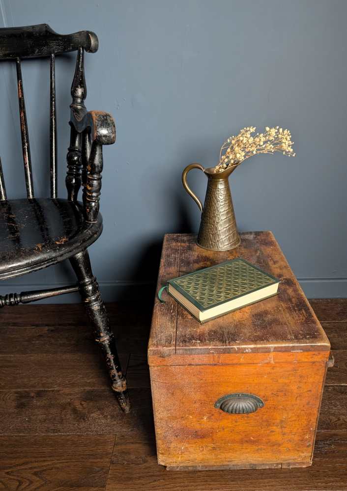 c. late 19th century stained pine storage box and coffee table - Image 16