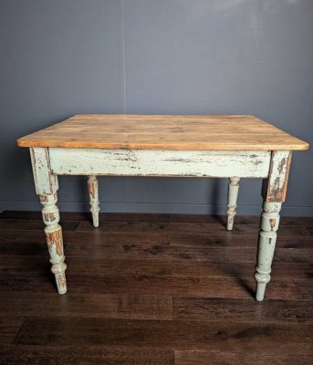 Early 20th century painted pine kitchen table