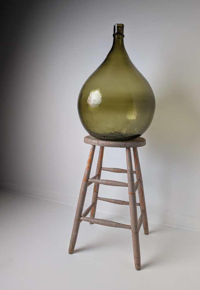 Giant green glass carboy demijohn - Image 3