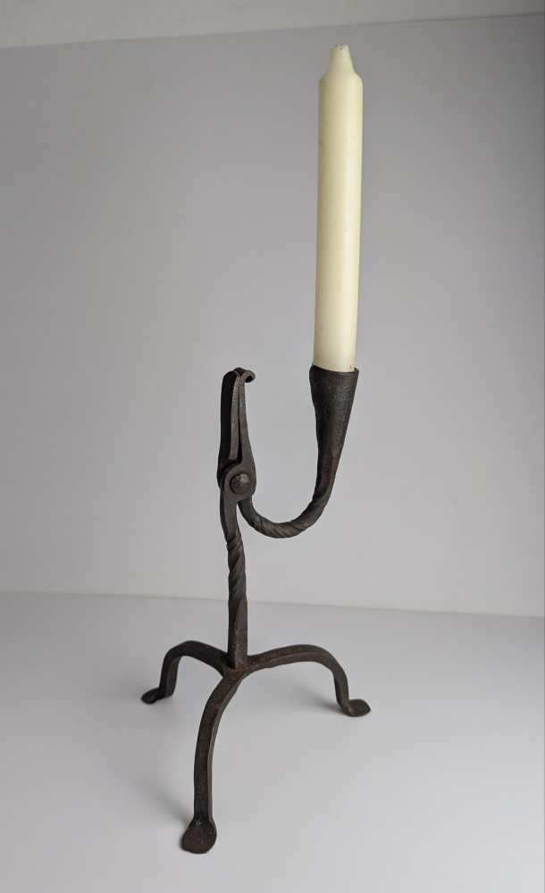c.18th century Welsh rushlight candlestick holder - Image 2