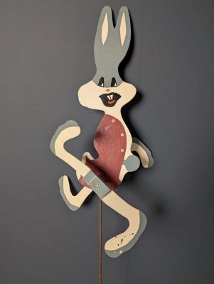 Vintage homemade Bugs Bunny running windmill