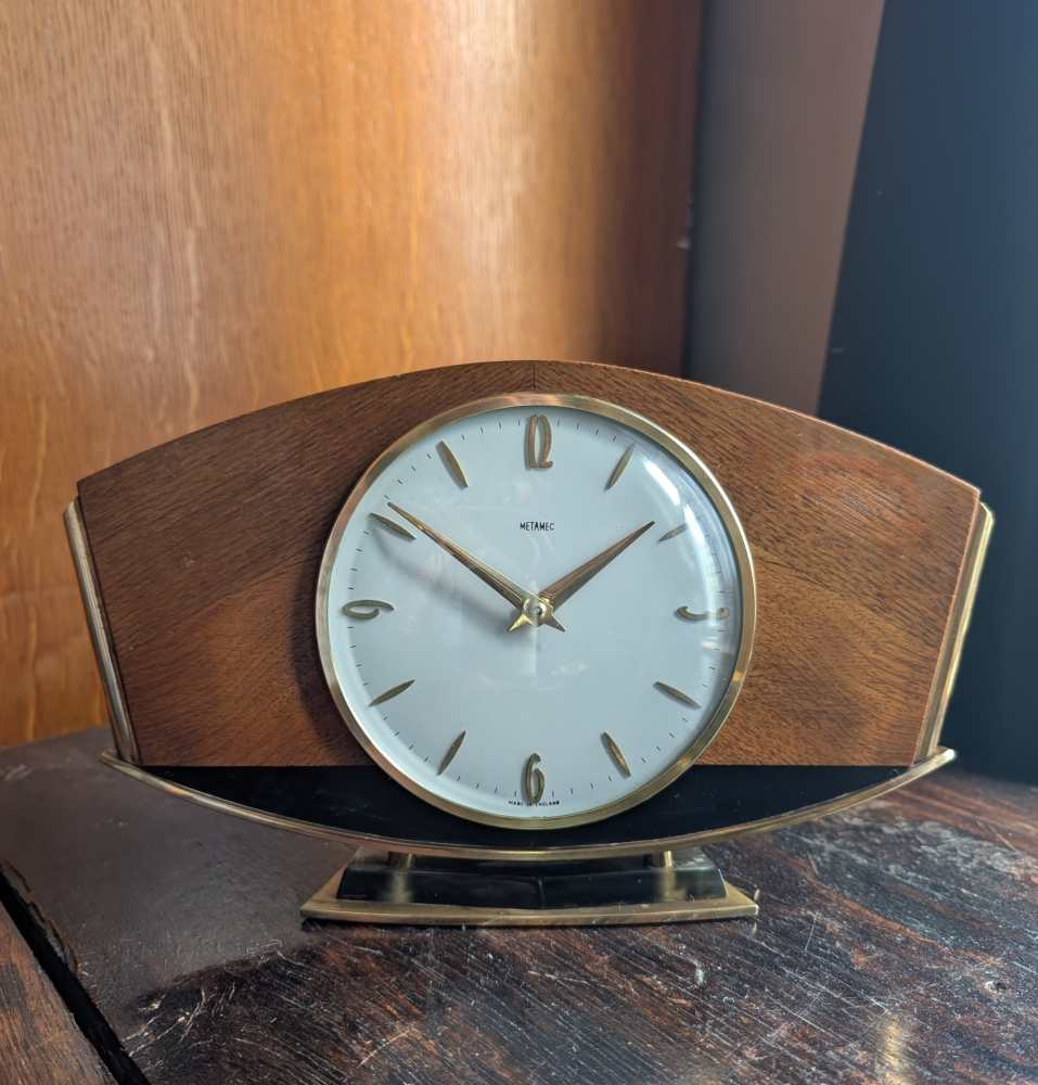Midcentury Metamec Mantel clock with original movement - Image 12