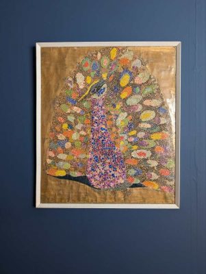 Large mosaic art Peacock, 1970