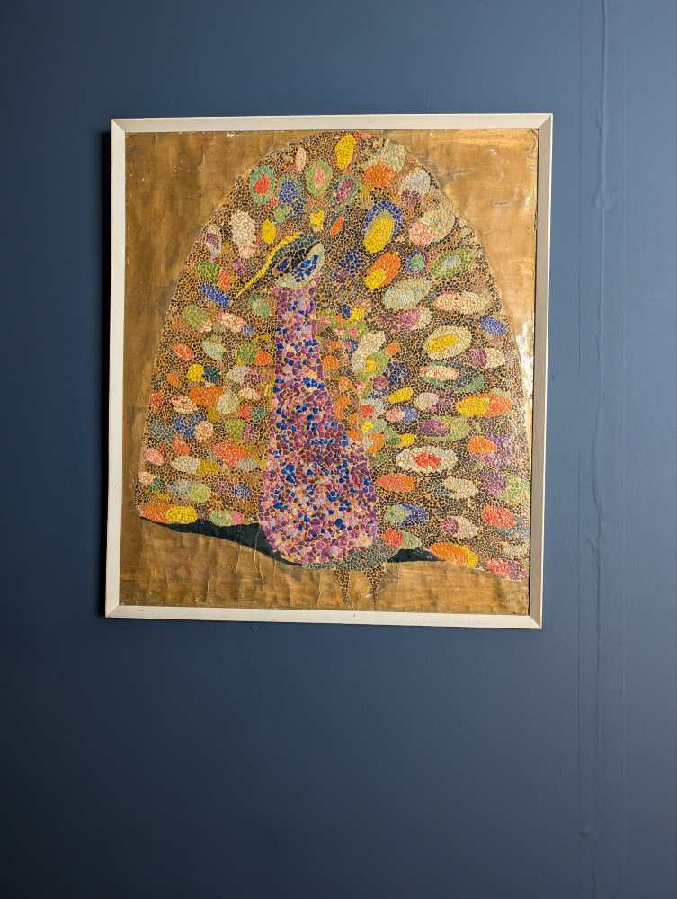 Large mosaic art Peacock, 1970 - Image 9