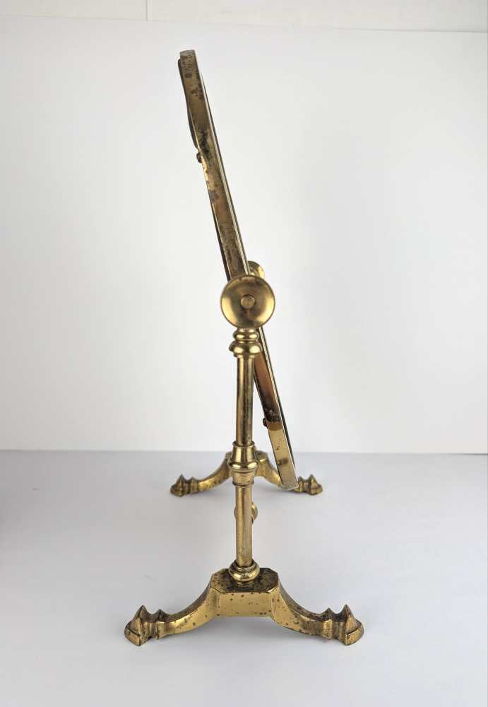 Early-midcentury brass pedestal swing mirror - Image 10