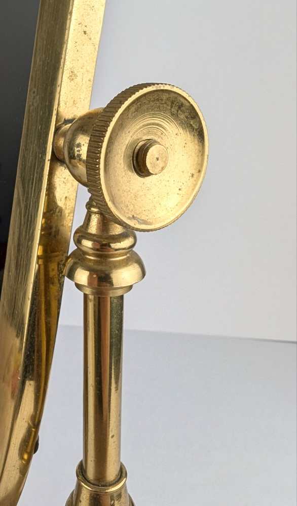 Early-midcentury brass pedestal swing mirror - Image 4