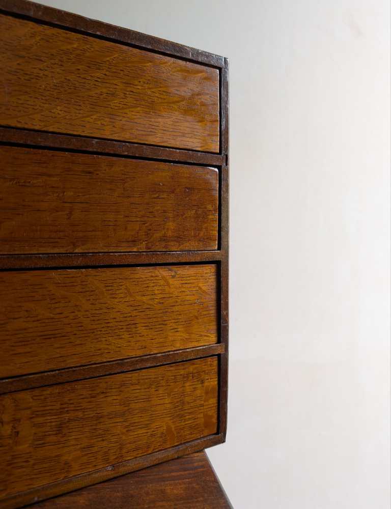 c.1930s Golden oak desktop drawers - Image 3