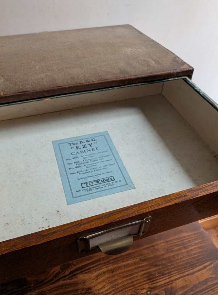 c.1930s Golden oak desktop drawers - Image 6