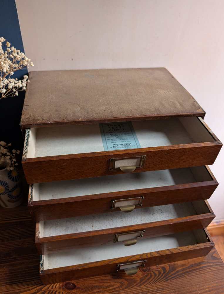 c.1930s Golden oak desktop drawers - Image 2