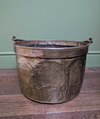 Substantial early 1800s brass cooking pot