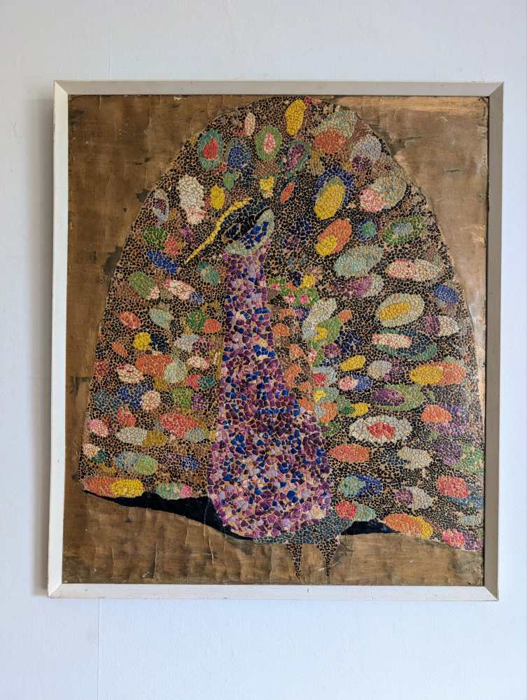 Large mosaic art Peacock, 1970 - Image 15