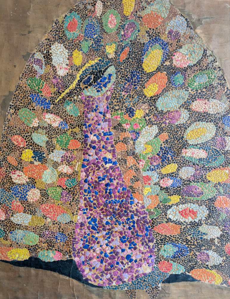 Large mosaic art Peacock, 1970 - Image 10