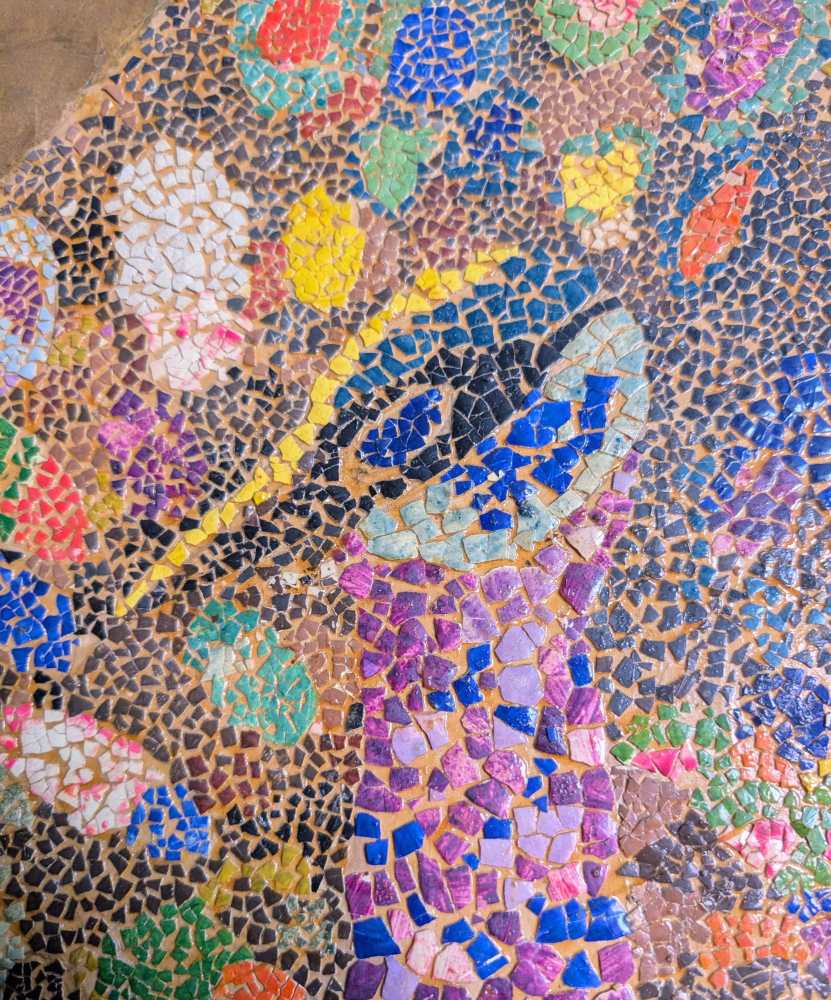 Large mosaic art Peacock, 1970 - Image 11