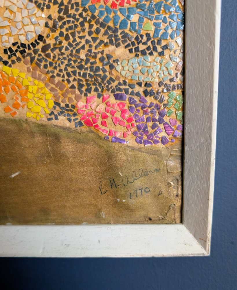 Large mosaic art Peacock, 1970 - Image 8