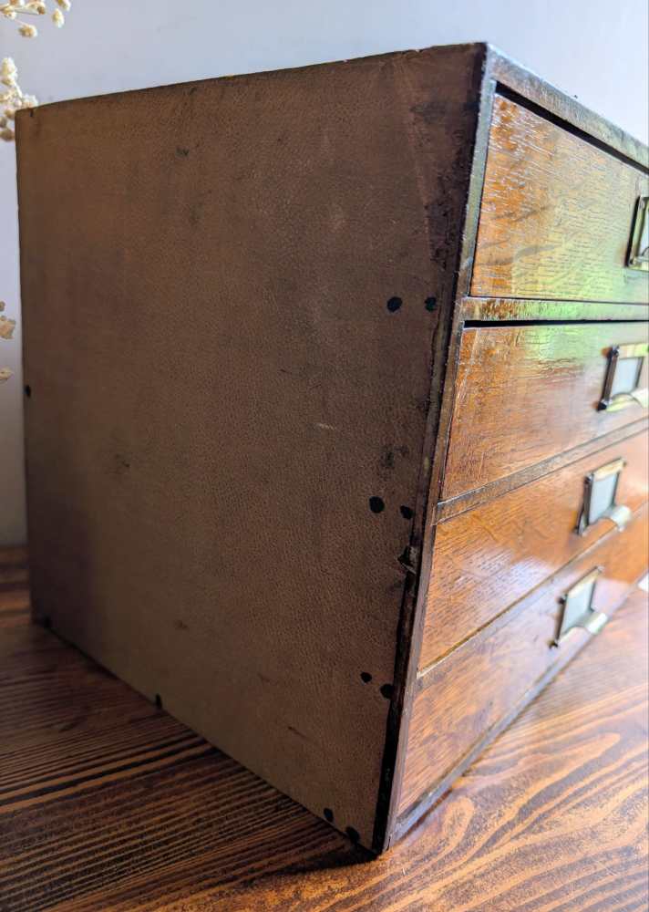 c.1930s Golden oak desktop drawers - Image 12