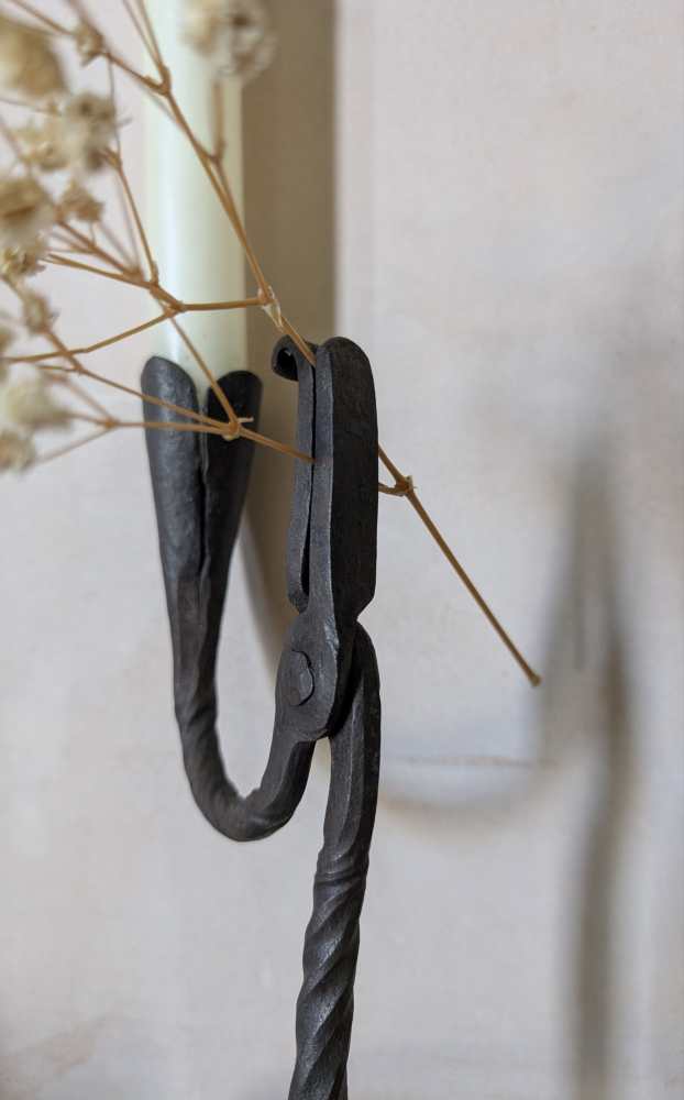 c.18th century Welsh rushlight candlestick holder - Image 13