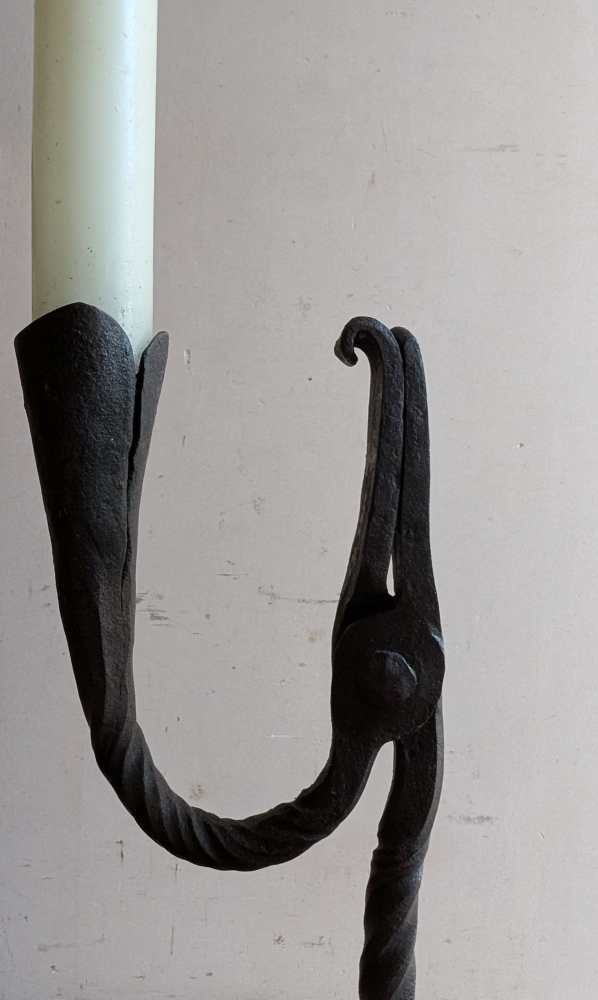 c.18th century Welsh rushlight candlestick holder - Image 14