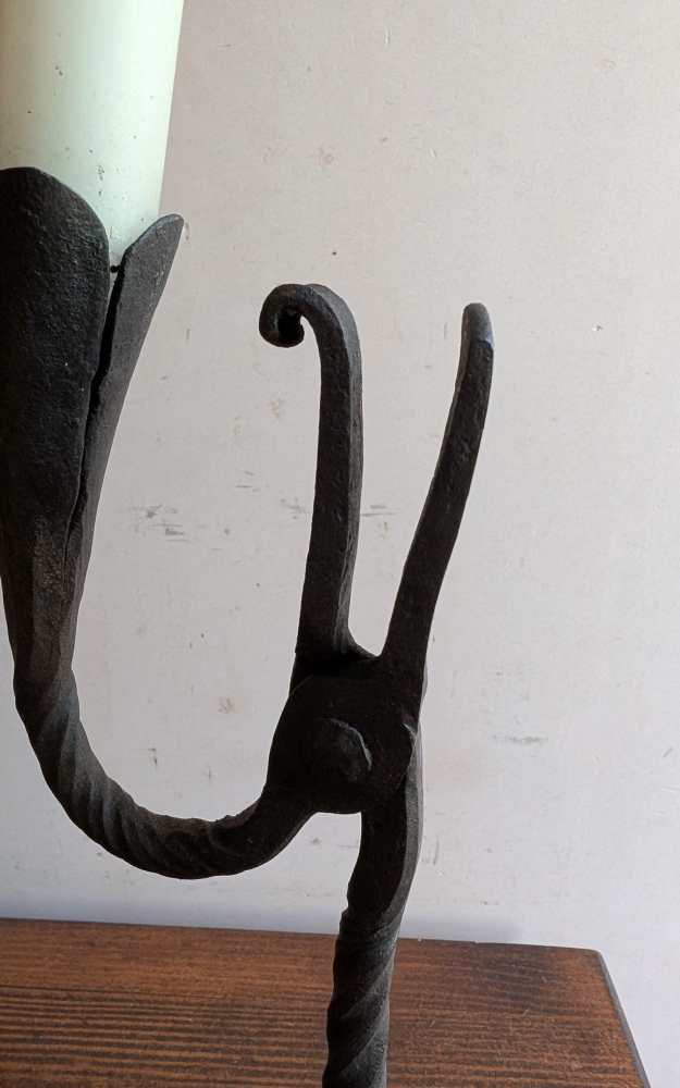 c.18th century Welsh rushlight candlestick holder - Image 16