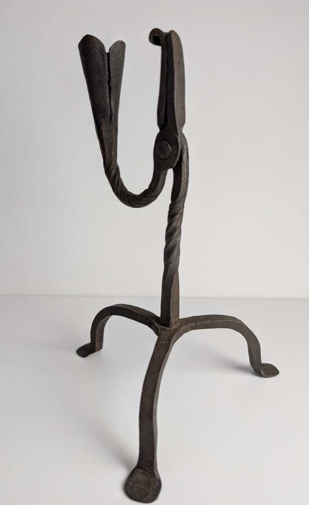 c.18th century Welsh rushlight candlestick holder - Image 20