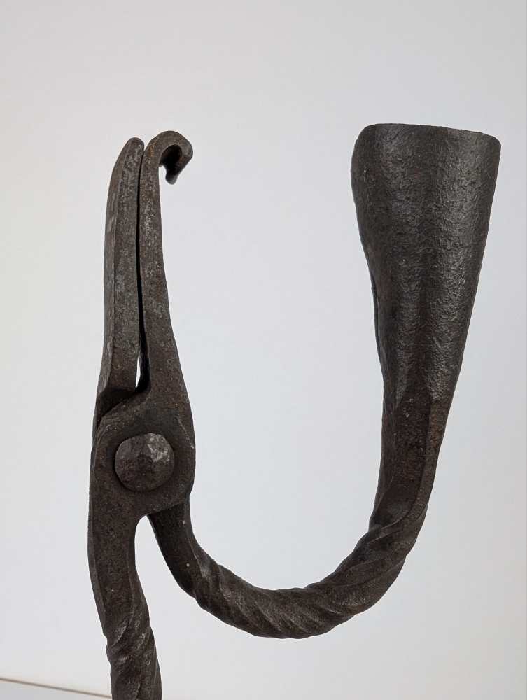 c.18th century Welsh rushlight candlestick holder - Image 19