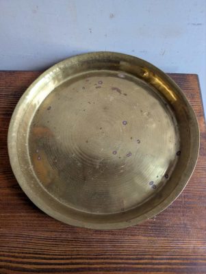 Round vintage brass dish