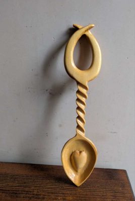 Hand carved Welsh Lovespoon