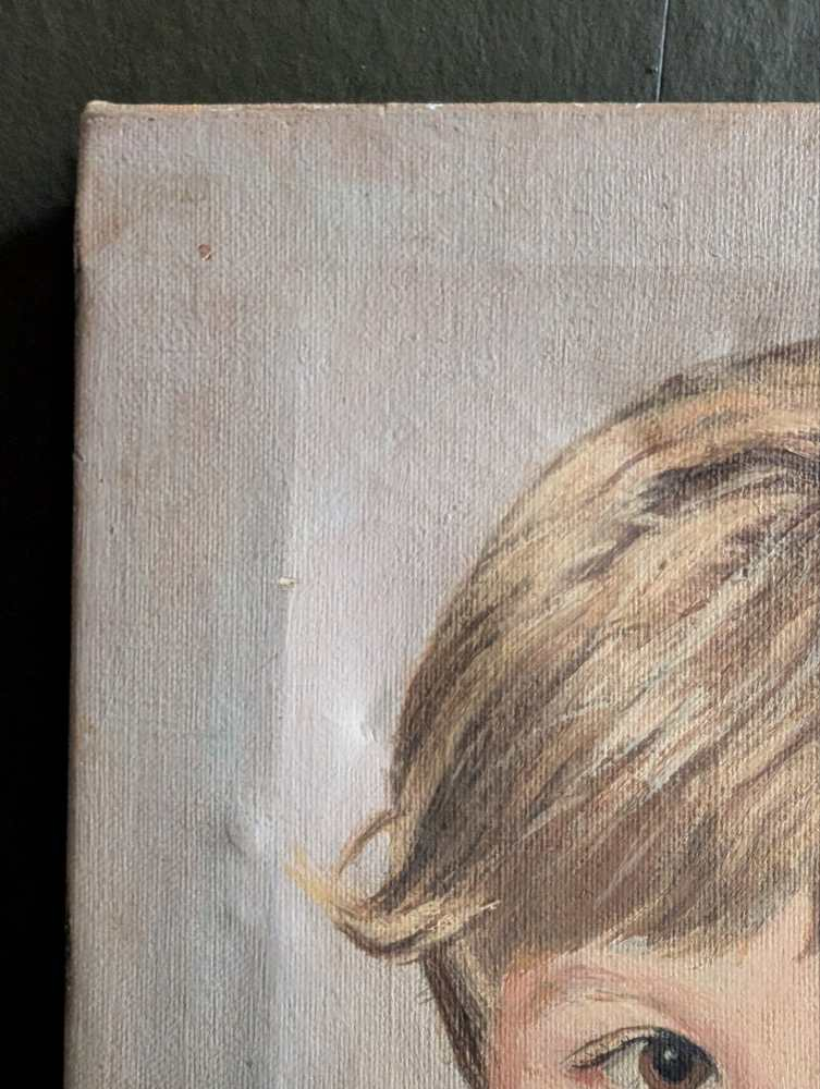 Original midcentury painting of young girl - Image 14