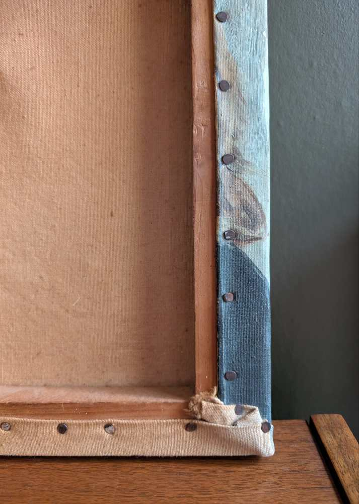 Original midcentury painting of young girl - Image 21