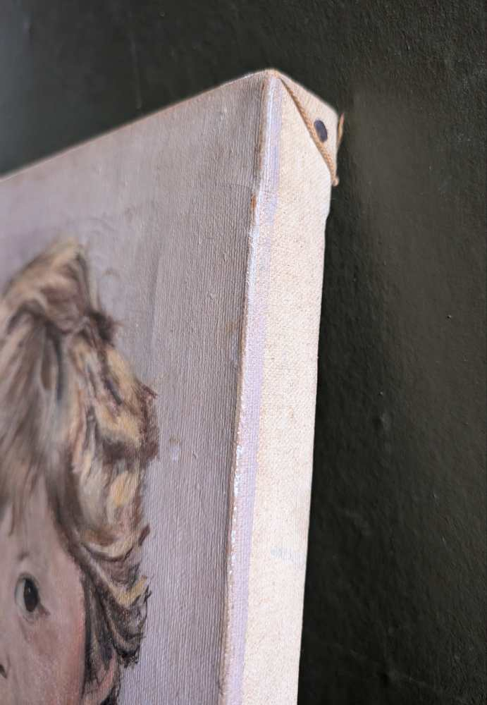 Original midcentury painting of young girl - Image 16