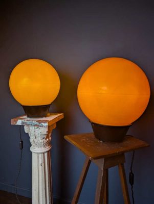 Pair of Belisha Beacons as lamps