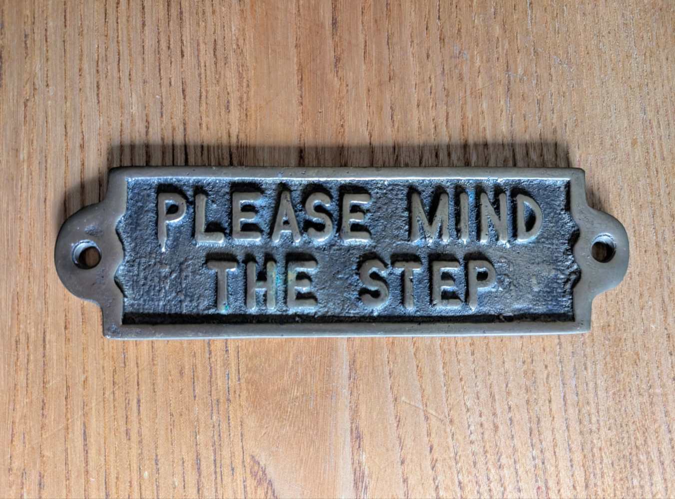 Please Mind The Step - brass sign with vintage screws - Image 9