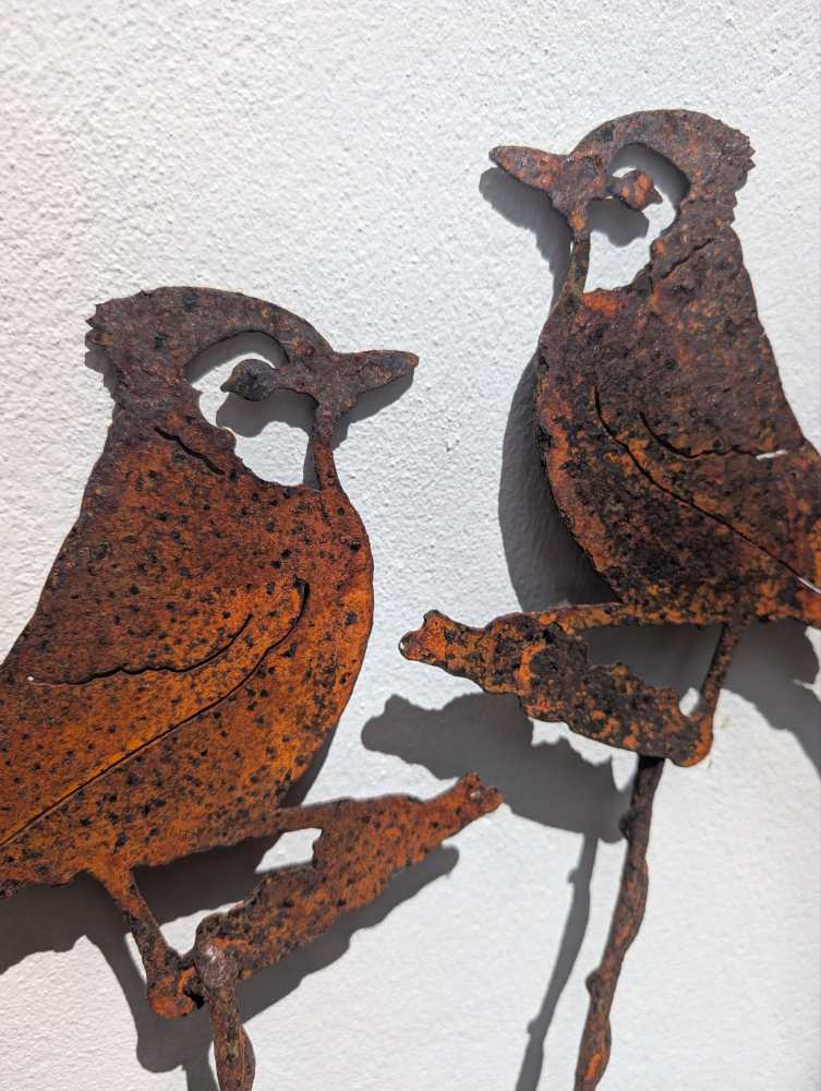 Pair of iron garden birds - Image 2
