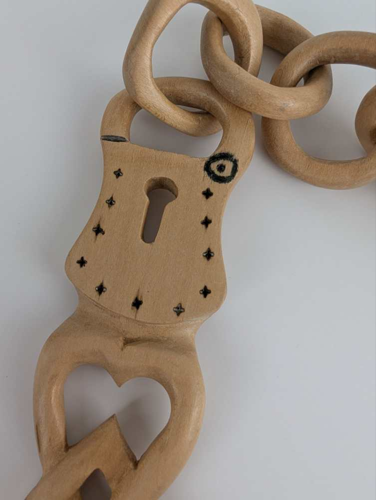 Hand carved Welsh Lovespoon with long chain - Image 9