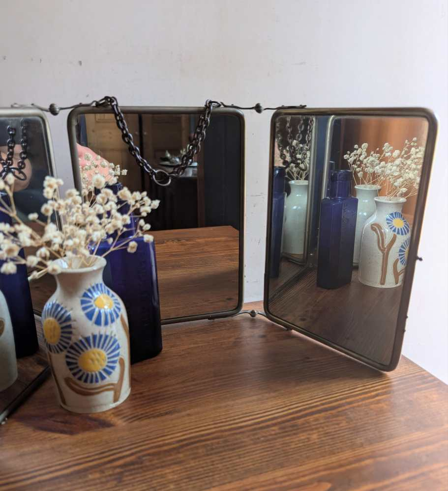 Victorian traveling barber's mirror - Image 3