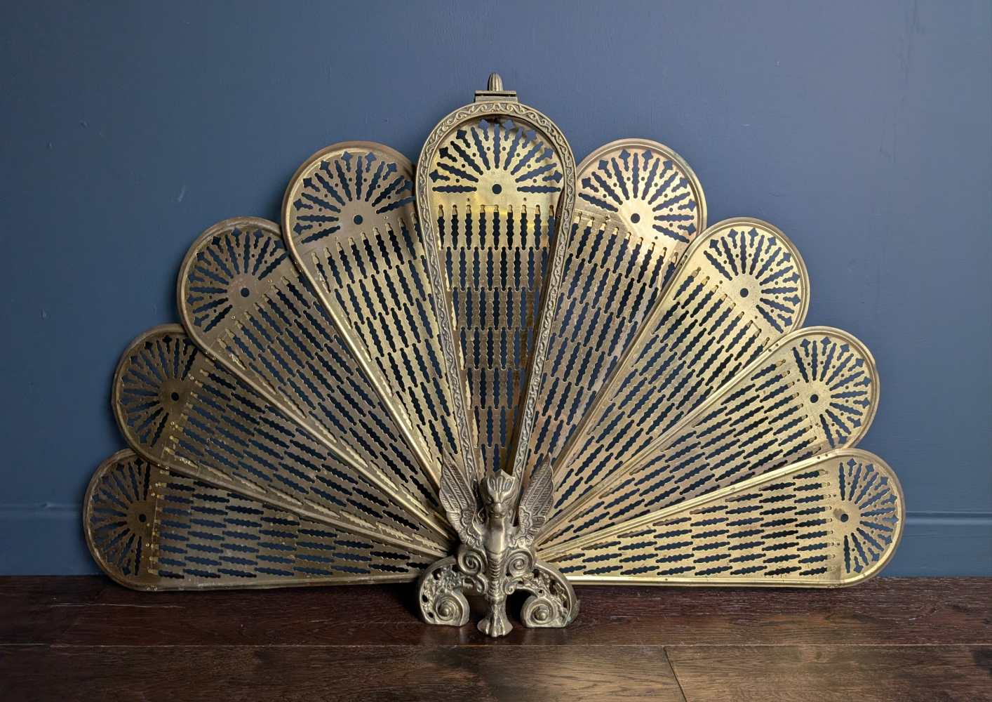 Brass vintage peacock fireguard - Image 11