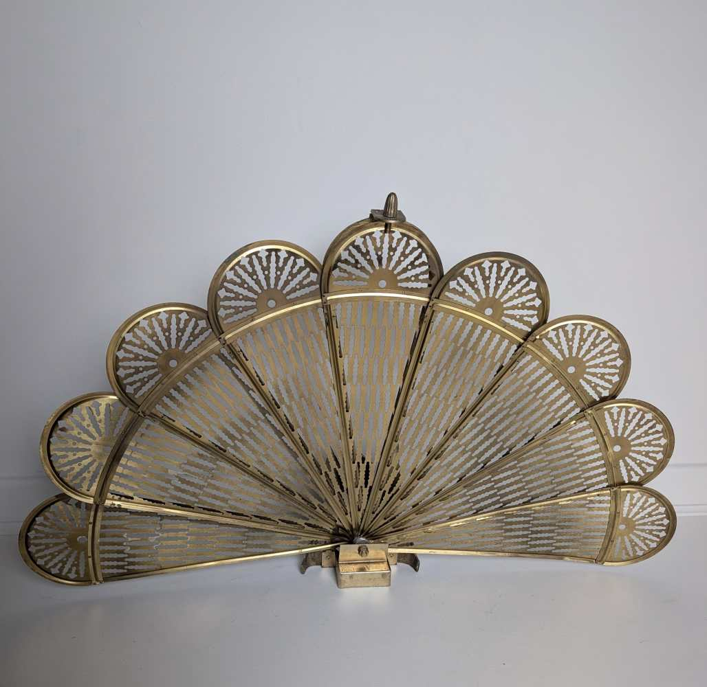 Brass vintage peacock fireguard - Image 12