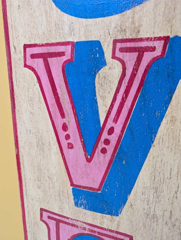 Large handpainted wooden LOVE sign - Image 12