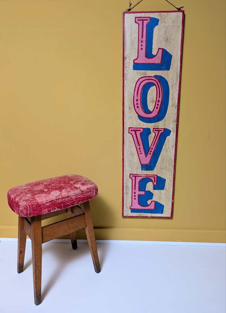 Large handpainted wooden LOVE sign - Image 2