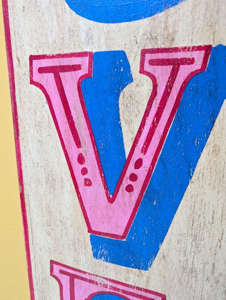 Large handpainted wooden LOVE sign - Image 7