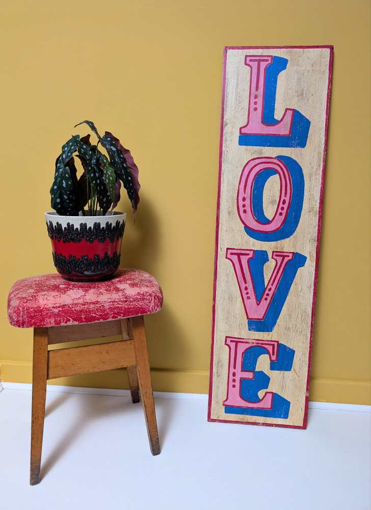 Large handpainted wooden LOVE sign - Image 8