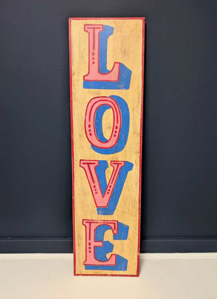 Large handpainted wooden LOVE sign - Image 15