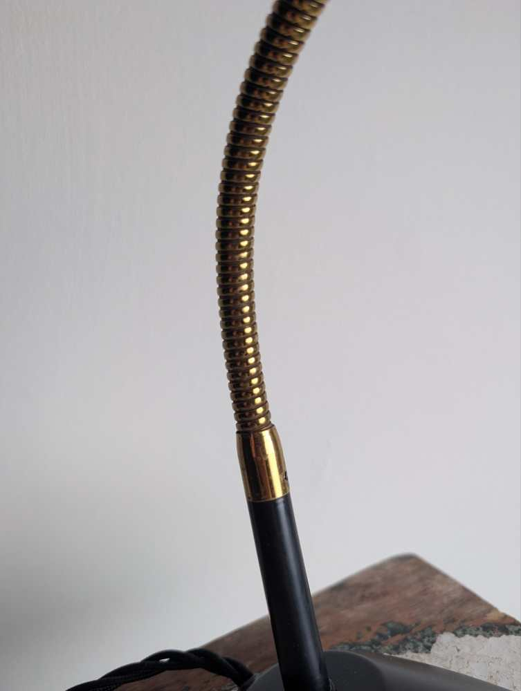 Midcentury yellow and black gooseneck lamp - Image 5