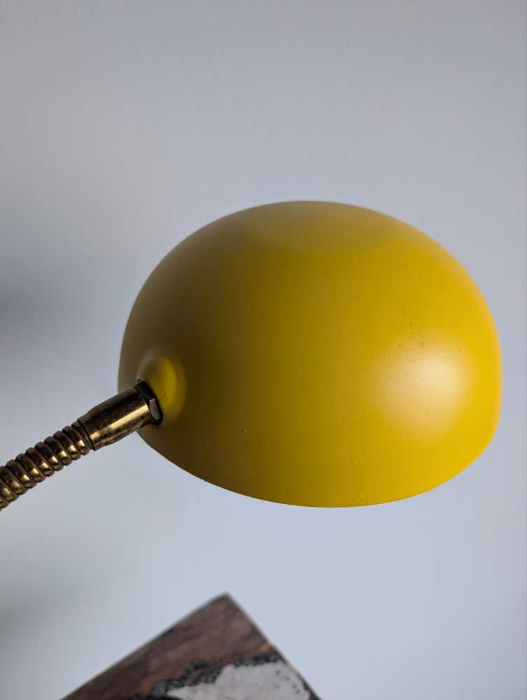 Midcentury yellow and black gooseneck lamp - Image 10