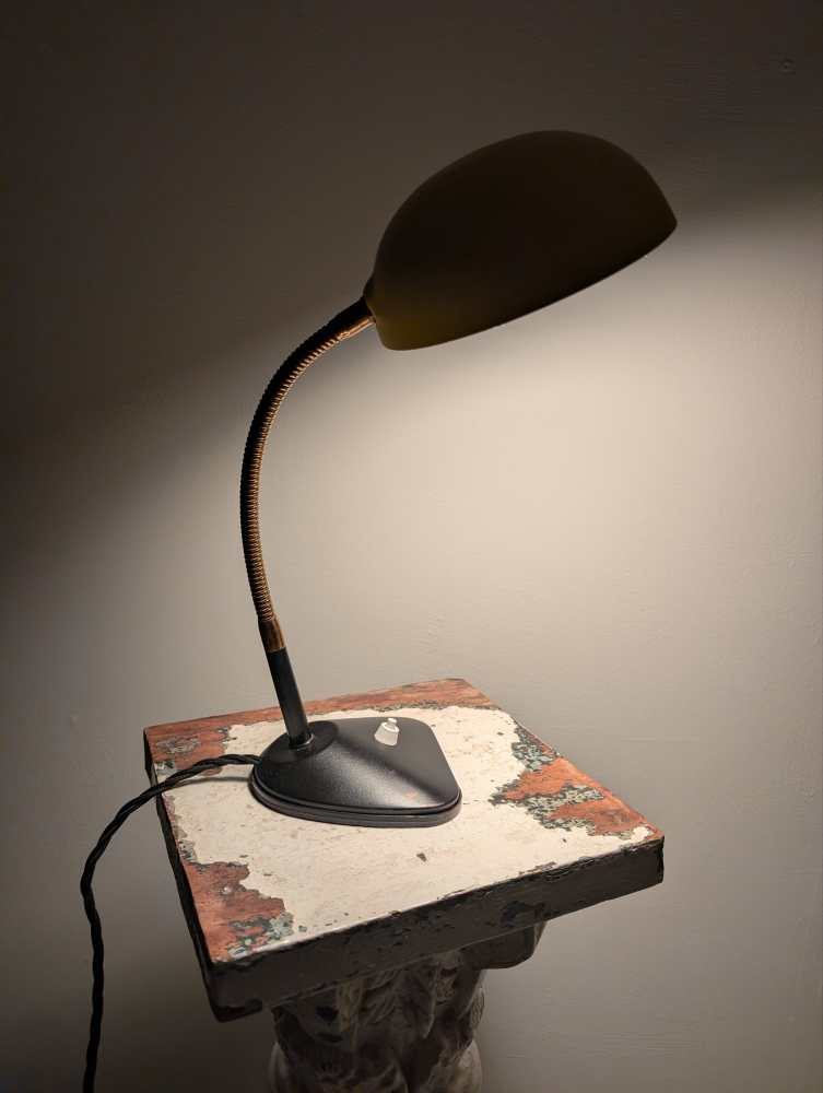 Midcentury yellow and black gooseneck lamp - Image 14