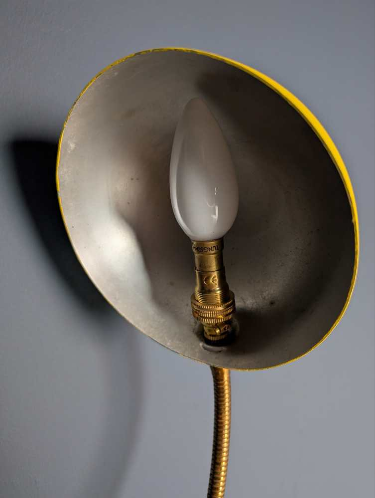 Midcentury yellow and black gooseneck lamp - Image 17