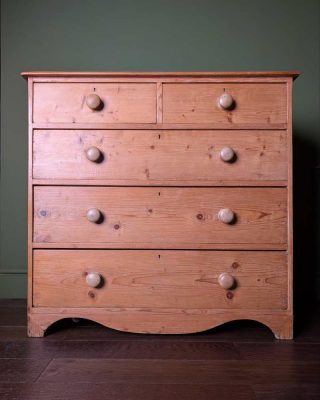 Victorian Pine large chest of two over three drawers