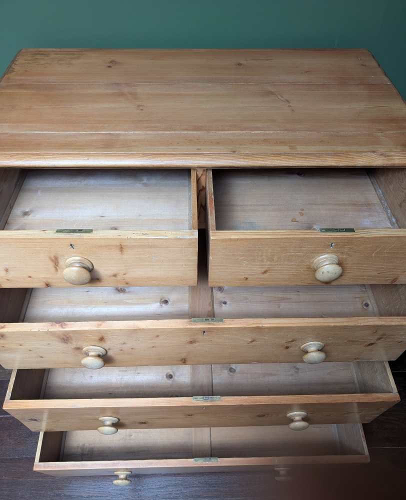 Victorian Pine large chest of two over three drawers - Image 14