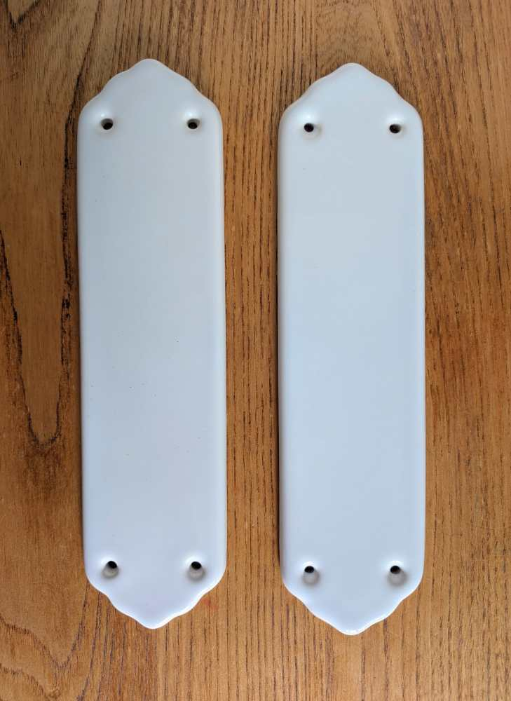 c.1950s original pair of white glazed ceramic internal door push plates - Image 7